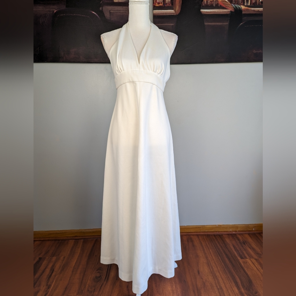 Vintage handmade 70s white maxi dress